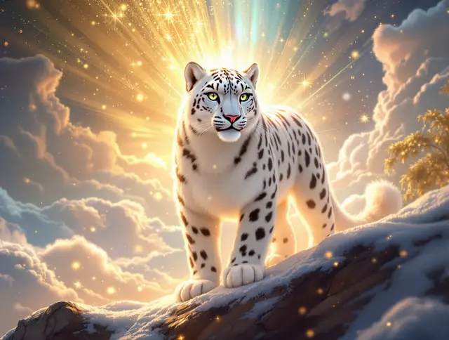 Illustration de carte Lueur : Panthère des neiges