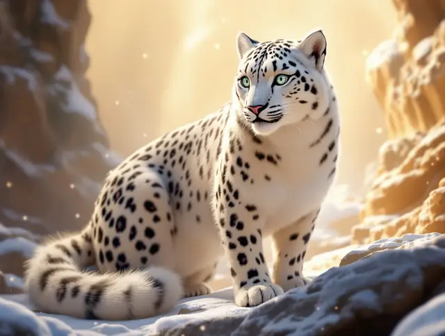 Illustration de carte Lueur : Panthère des neiges