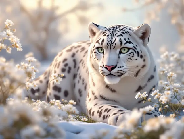 Illustration de carte Lueur : Panthère des neiges