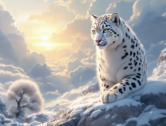 Illustration de carte Lueur : Panthère des neiges