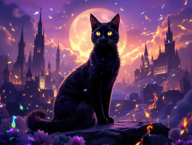 Illustration de carte Ombre : Chat noir