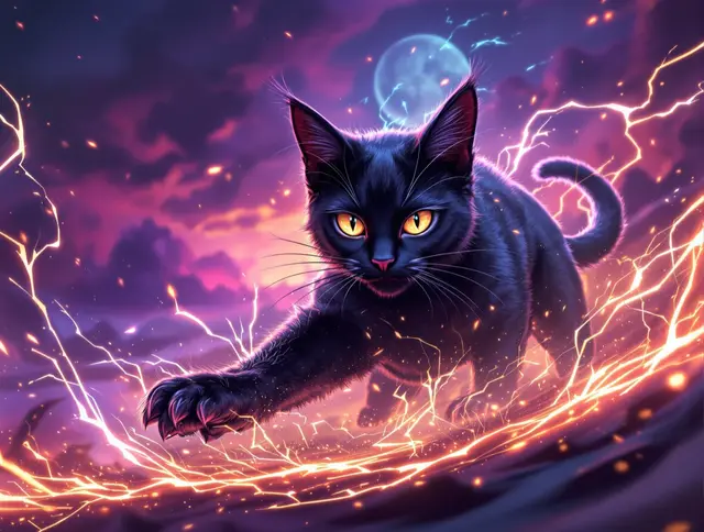 Illustration de carte Ombre : Chat noir