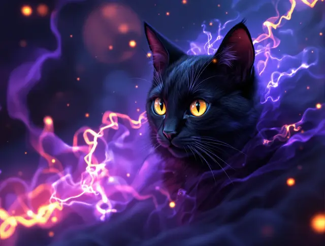Illustration de carte Ombre : Chat noir