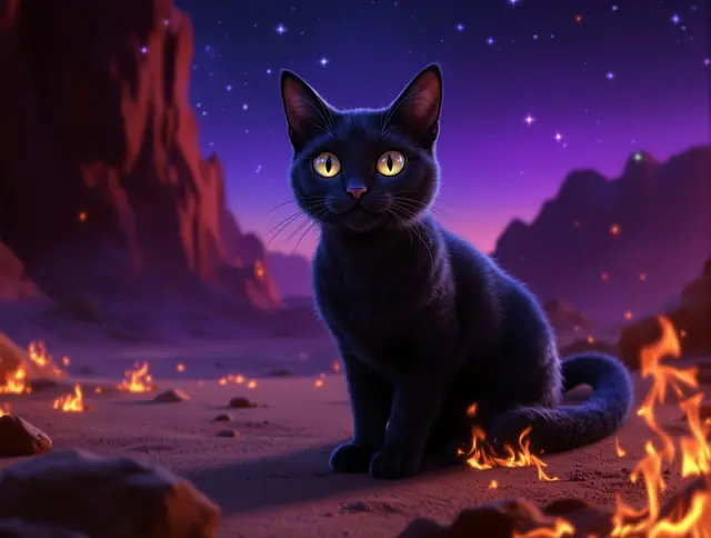 Illustration de carte Ombre : Chat noir