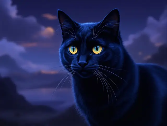 Illustration de carte Ombre : Chat noir
