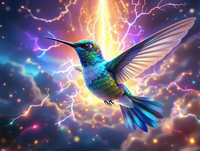 Illustration de carte Étincelle : Colibri