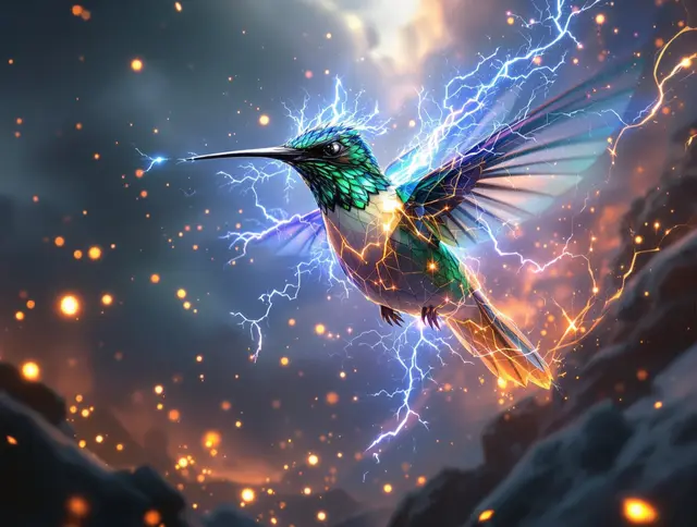 Illustration de carte Étincelle : Colibri
