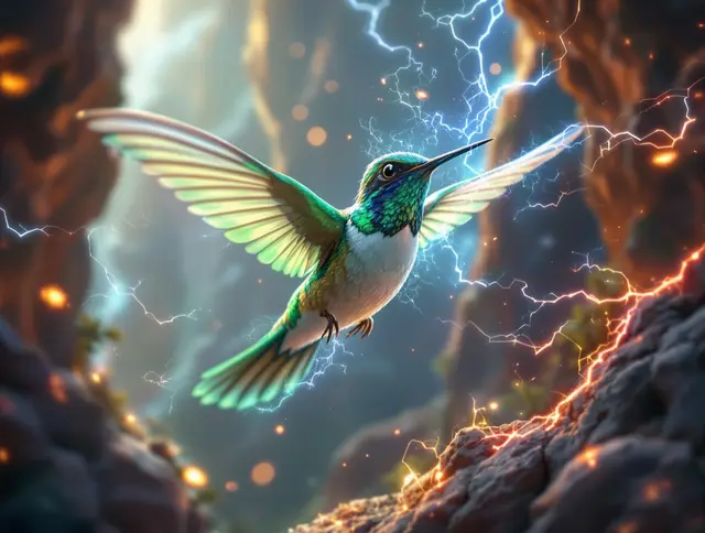 Illustration de carte Étincelle : Colibri