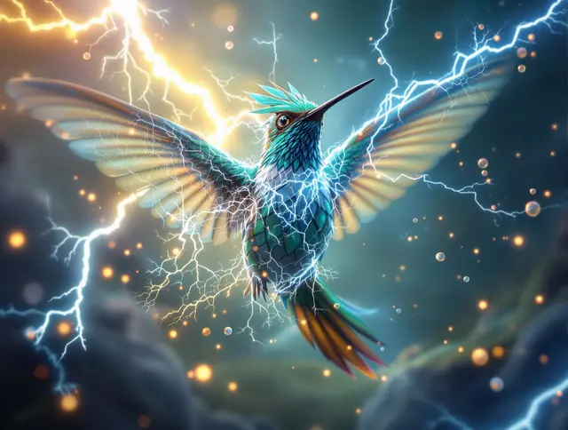 Illustration de carte Étincelle : Colibri